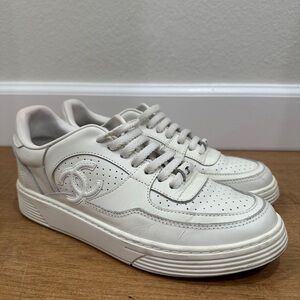 White CC Logo Sneakers